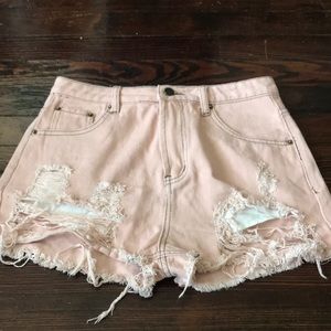 Pink high wasted shorts